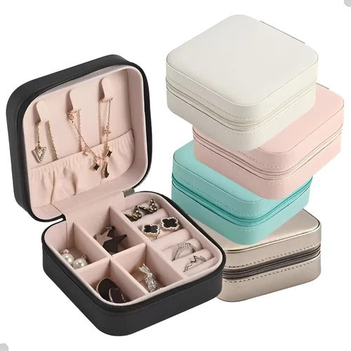 Mini Joyero Organizador Portátil Funcional Múltiple Color Negro