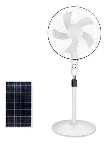 Ventilador Solar Recargable Usb De 5 Aspas Silencioso 1.143 M 50 Blanco Plástico 5