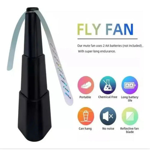 Espanta Mosca X2 Ventilador Para Mesa Casa Jardin Asados Pilas Aa