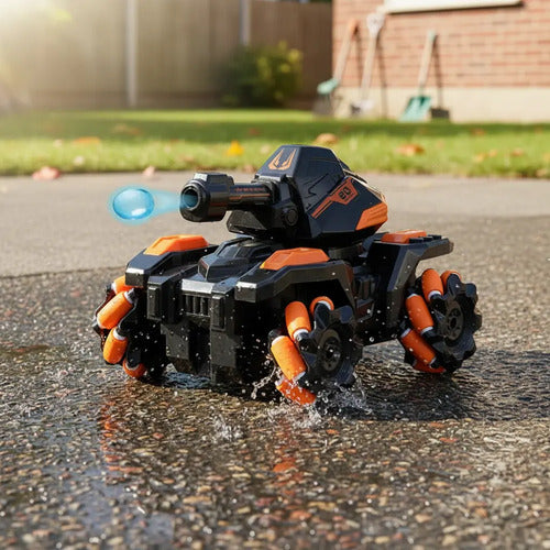Juguete Niños Tanque Control Remoto Lanza Bolas Hidrogel Naranja
