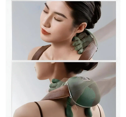 Masajeador Cuello Cabeza Eléctrico Recargable Manitos Verde
