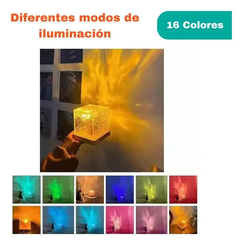 Lampara Aurora Boreal Lampara De Agua Celestial 16 Colores Caqui Transparente