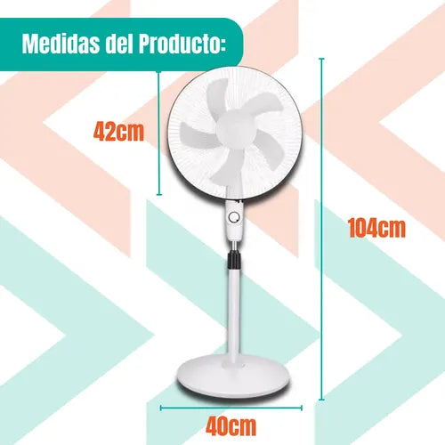 Ventilador Solar Recargable Usb De 5 Aspas Silencioso 1.143 M 50 Blanco Plástico 5