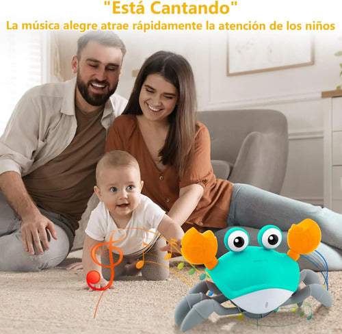 Cangrejo Musical Interactivo Sensor Para Evitar Obstáculo Cangrejo Azul
