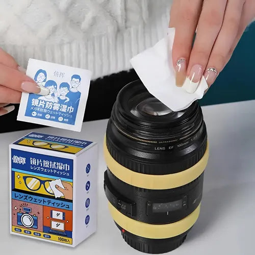 Paños Lentes Desechables Toallitas De Limpieza 100 Piezas Blanco