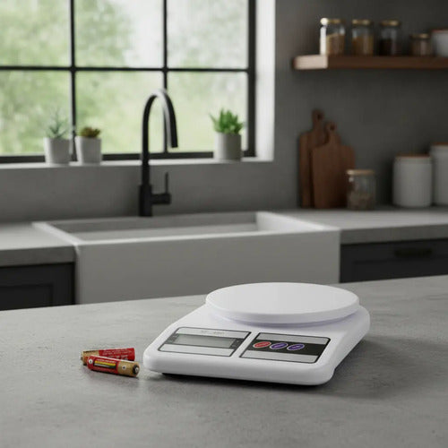 Balanza Pesa Digital De Cocina Gramera 10kg Blanco 10 Kg