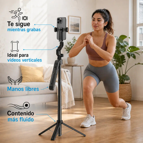 Trípode Con Seguimiento Automatico Ia Para Celular Y Camaras Negro - Tripode Para Celulares Camaras Smartphone Seguimiento Inteligente