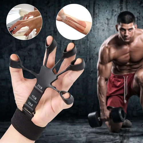 Ejercitador Banda Resistencia Entrenador Antebrazo Grip Mano Negro