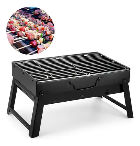 Parrilla Parrillera Plegable Portátil Acero Terraza Camping Parrilla Desmontable Churrasquera Portátil Parrilla Para Picnic Cocina Al Aire Libre Parrilla Patas Retráctiles Parrilla Maletín