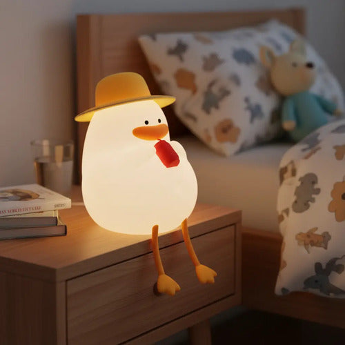 Luz Nocturna Espanta Cucó Niños Pato Silicona Recargable Led Rgb Silicona