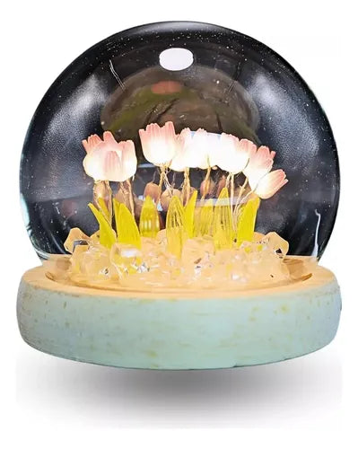 Lámpara Led Decorativa Tulipán Mesa De Noche Espanta Cuco
