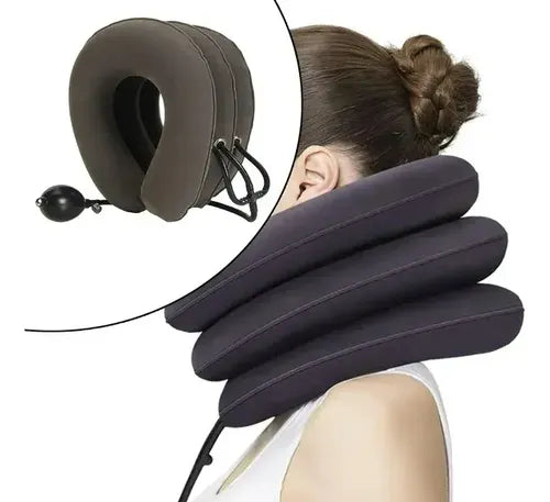 Cojín Inflable Collar Cervical Alivia Dolor Envío Gratis Marrón
