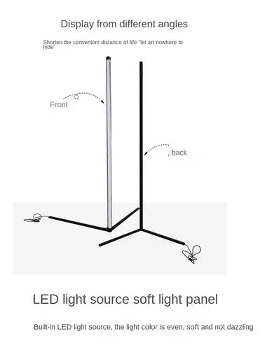 Lampara Lineal Esquina Ambiental Led Multicolor Rgb Control Negro