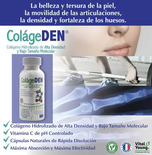 Colágeden Colágeno Hidrolizado Alta Densidad Vitamina C 90 Cápsulas Sin Sabor