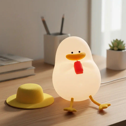 Luz Nocturna Espanta Cucó Niños Pato Silicona Recargable Led Rgb Silicona