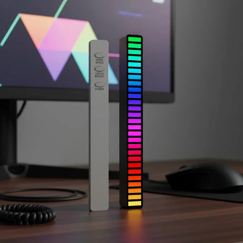 Barra De Luz Led Control De Sonido Al Ritmo Música Rgb