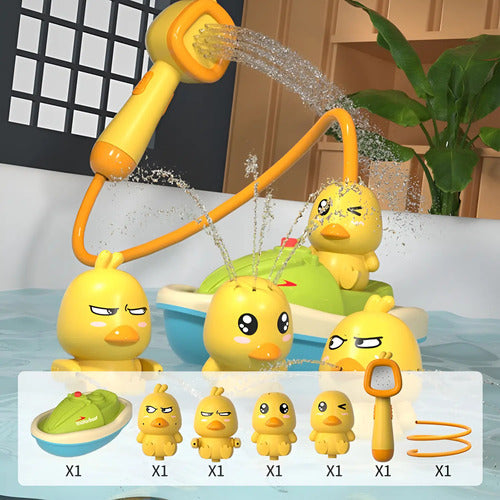 Juguete De Tina Baño Ducha Pato 360° Extraíble Y Ajustable Amarillo