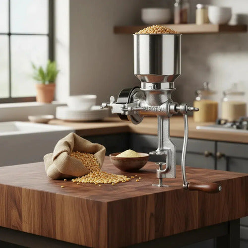 Molino Moledor Manual Metálico Choclo Maiz Cafe Cereal Arroz Metal