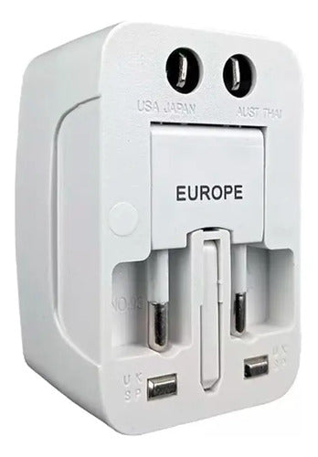 Pack 2 Adaptadores Conector Enchufe Universal Para Viajes