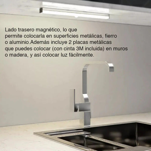 Barra Luz Led Con Sensor Movimiento Magnética 21 Cms Blanco