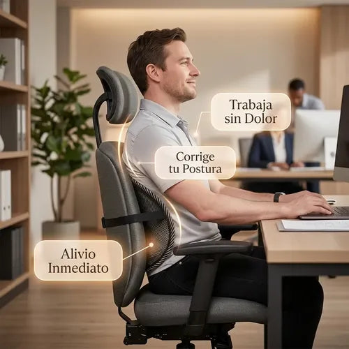 Respaldo Lumbar Para Silla Corrige Postura Teletrabajo