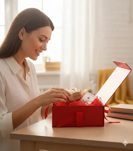 Caja De Tapa Premium Tapa Dura Gift Box Color Rojo