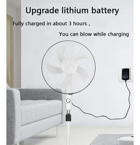 Ventilador Solar Recargable Usb De 5 Aspas Silencioso 1.143 M 50 Blanco Plástico 5