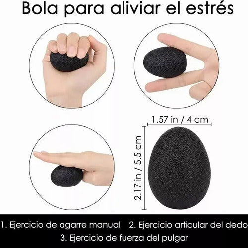 Hand Grip Set Ejercitadores Mano Muñeca Antebrazo Graduable Negro