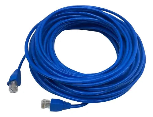 Cable Utp Ethernet Rj45 Cat5 10m Azul Cobre Conectores Internet Lan
