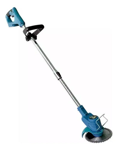 Cortadora De Césped Pasto Inalámbrica 2 Baterías Accesorios Azul