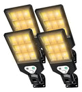 Pack 4 Focos Led Exterior Con Sensor Reflector Solar Negro Blanco