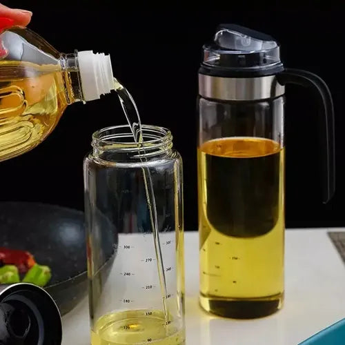 Botella Dispensadora De Vidrio Tapa Automática Con Mango