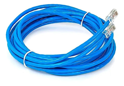 Cable Utp Ethernet Rj45 Cat5 10m Azul Cobre Conectores Internet Lan