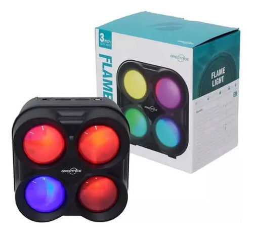 Parlante Bluetooth Portátil Recargable Con Luz Led Negro