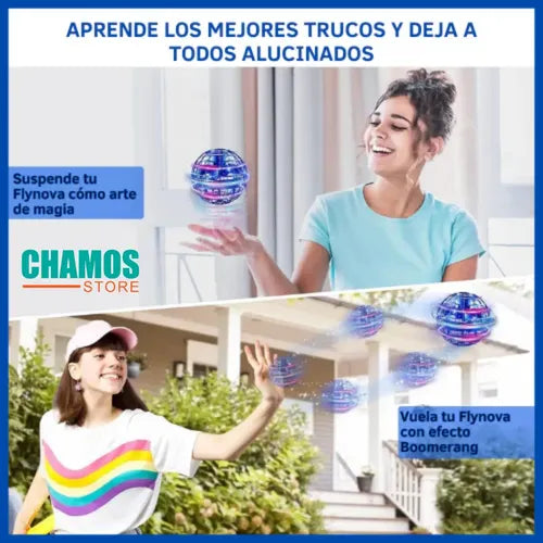 Pelota Voladora Flynova Pro Luz Rgb Flying Ball