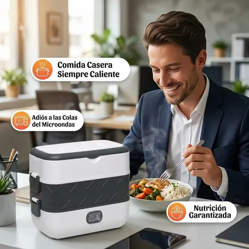 Fiambrera Eléctrica Acero Inoxidable Contenedor Multifunción Blanco