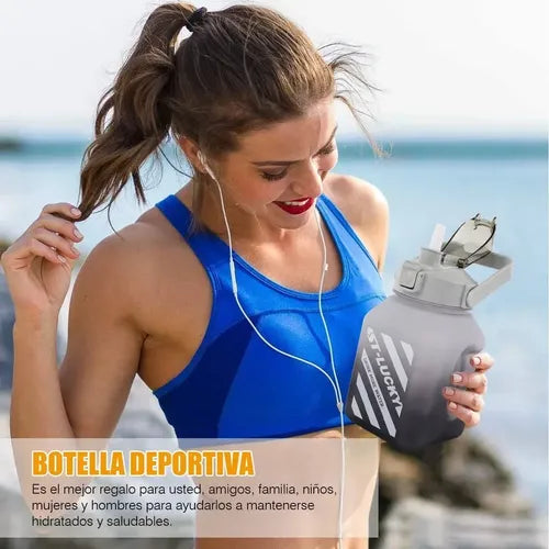 Botella De Agua Con Correa Colgante Y Bombilla 1500 Ml
