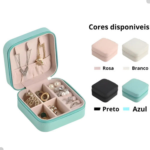 Mini Joyero Organizador Portátil Funcional Múltiple Color Negro