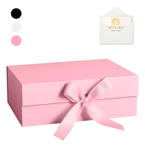 Caja De Regalo Magnética Premium Tapa Dura Lazo Y Tarjeta