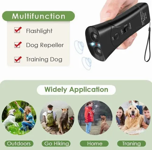 Espanta Perros Ultrasónico Adiestrador Control De Ladridos Negro