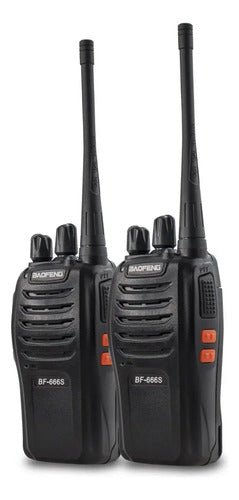 Pack X2 Radio Transmisor Baofeng 6km Can Sos Negro