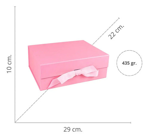 Caja De Regalo Magnética Premium Tapa Dura Lazo Y Tarjeta
