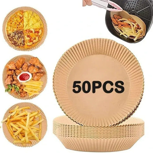 Papel Freidora 50 Unidades Forros Desechables Air Fryer 20cm