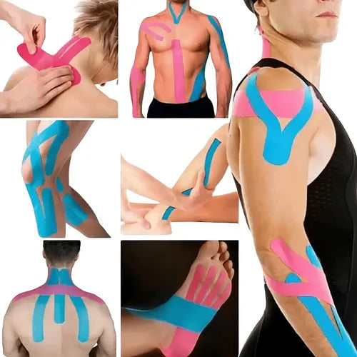 Cinta Venda Tape Kinesiológico Adhesivo 5cmx5m Neuromuscular Negro/rosa/beige/azul