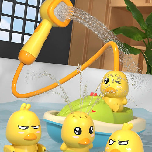 Juguete De Tina Baño Ducha Pato 360° Extraíble Y Ajustable Amarillo